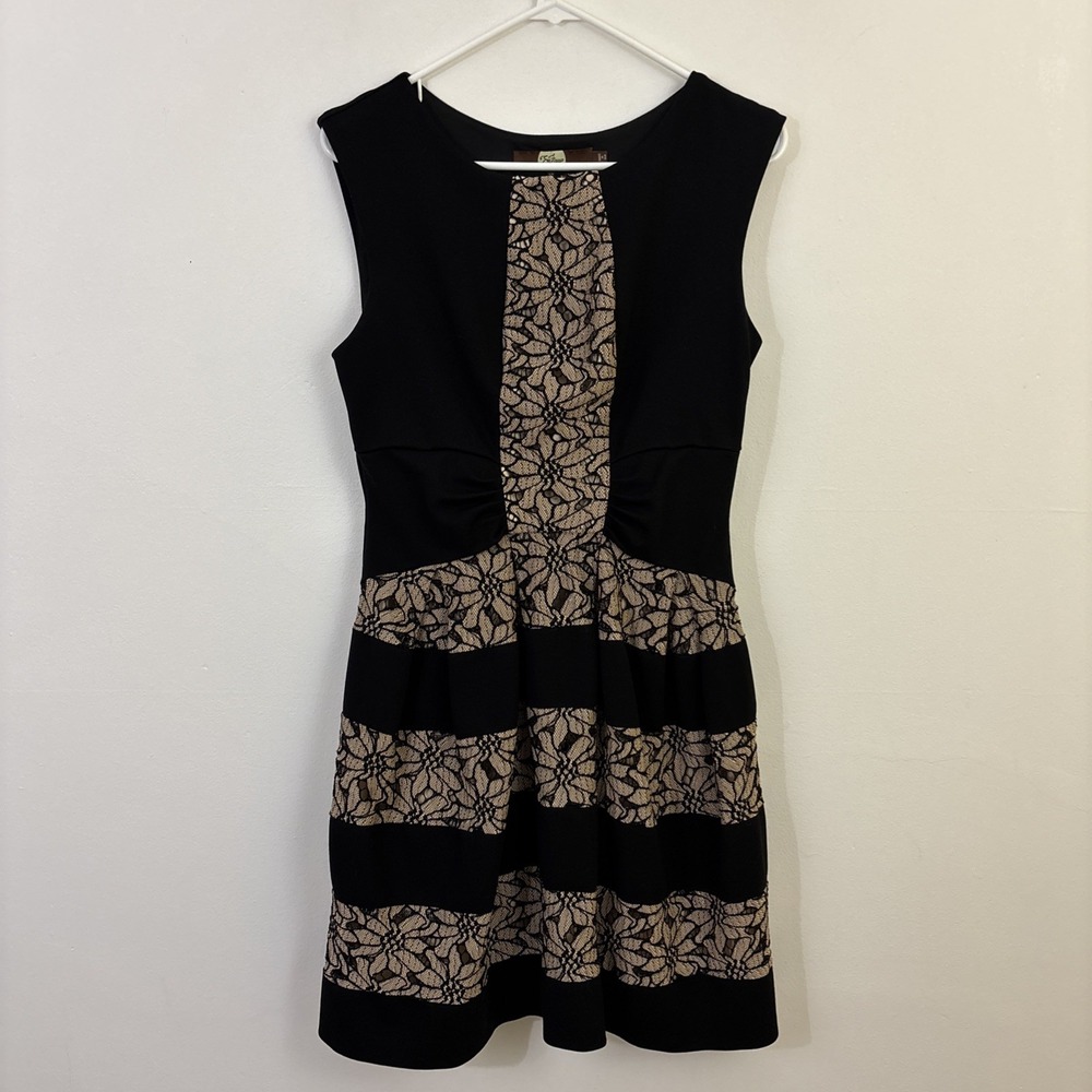 Eva Franco 12 Black Nude Dress Floral Cutout‎ Whimsygoth Fits like Medium